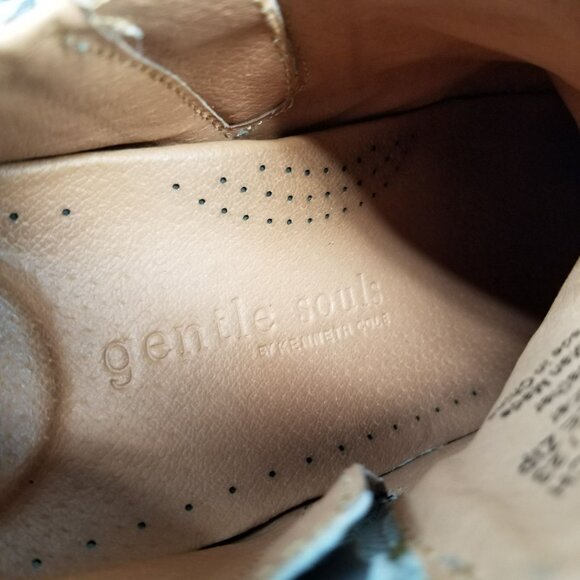 Kenneth Cole Shoes Womens Size 6.5 Gray Reptile Leather Lowe Gentle Souls Sneake - Picture 9 of 11